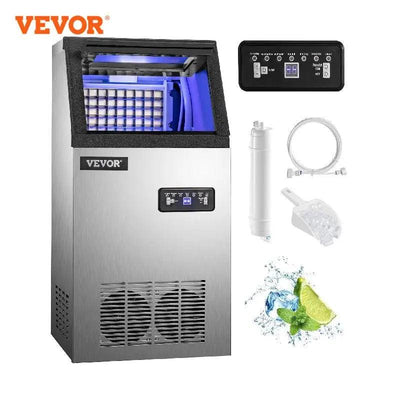 VEVOR 30KG 35KG 40KG 60KG/24H Commercial Ice Maker Ice Cube Machine High Ice Yield & Storage Home Appliance for Bar Cafeteria - Sunny Side Store Sunny Side Store  317.99