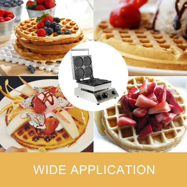 VEVOR Commercial Electric Waffle Maker Kitchen Appliance Home Round Square Shape Baking Pan Toaster Cake Baker Cooking Gaufriers - Sunny Side Store Sunny Side Store  156.99