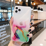 Vintage Colorful Marble Phone Case For iPhone 12 11 Pro Max eprolo