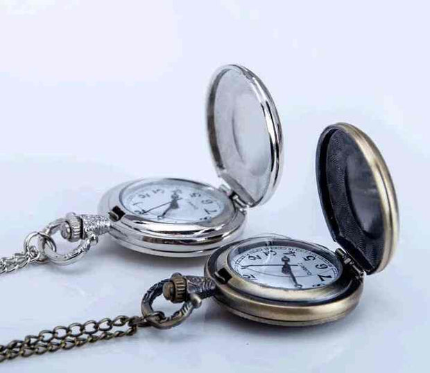 Vintage Style bronze silver DIY pocket watch pendant wholesale free-map pocket watch good quality wholesale - Sunny Side Store