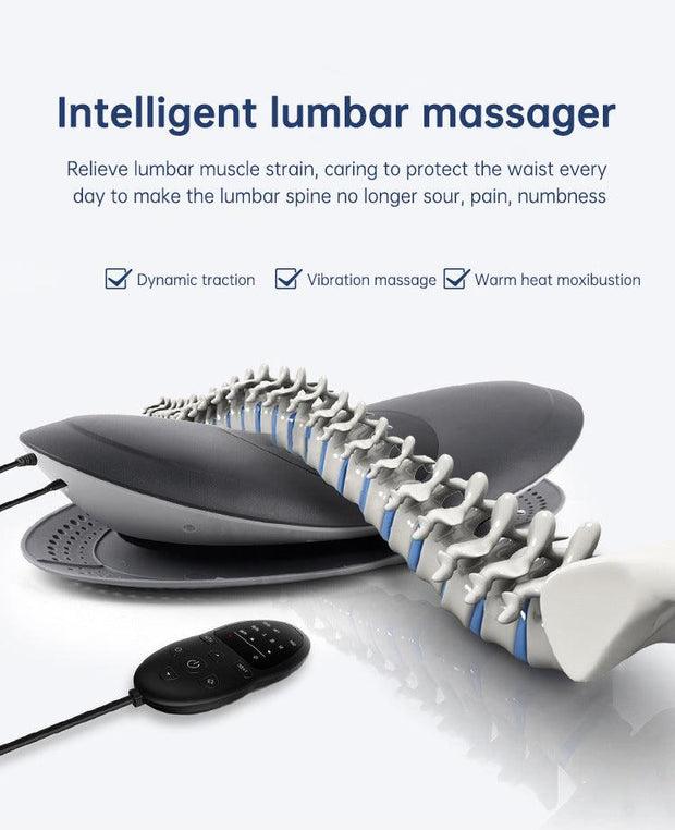 Waist Massager Lumbar Traction Inflatable Hot Compress Back Cervical Stretcher Massage Air Pressure Reduce Relief Pain - Sunny Side Store