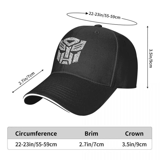 White Transformer Autobots Film Washed Men's Baseball Cap Sunprotection Trucker Snapback Caps Dad Hat Golf Hats - Sunny Side Store Sunny Side Store  2.82