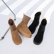 Winter Pencil Boots Thick-sole Snow Uggs Women's Stretch Side Zipper Socks Snow Shoes - Sunny Side Store