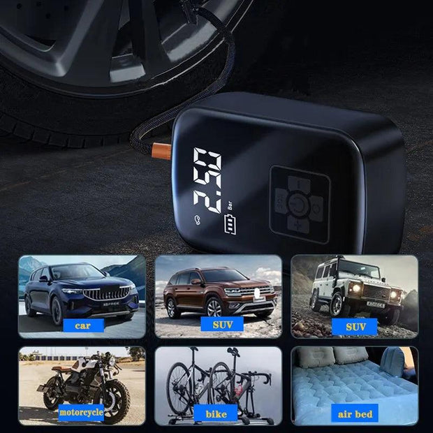 Wireless Car Air Compressor Electric Tire Inflator Pump for Motorcycle Bicycle Boat AUTO Tyre Balls - Sunny Side Store