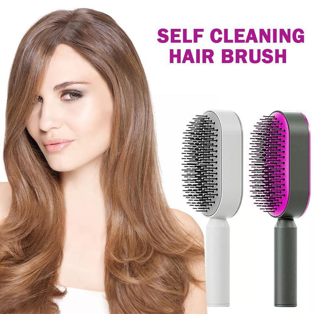 Women Fashion 3D Hair Growth Comb Hairbrush Self-Cleaning Hair Brush Self Cleaning Hair Brush For Women Massage Scalp Promote Blood Circulation Anti Hair Loss - Sunny Side Store