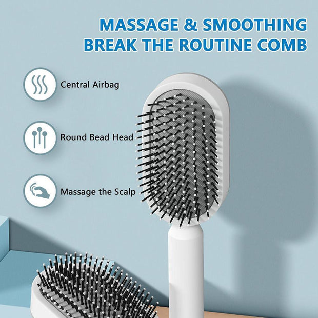 Women Fashion 3D Hair Growth Comb Hairbrush Self-Cleaning Hair Brush Self Cleaning Hair Brush For Women Massage Scalp Promote Blood Circulation Anti Hair Loss - Sunny Side Store