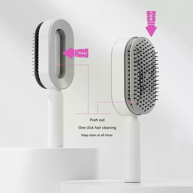 Women Fashion 3D Hair Growth Comb Hairbrush Self-Cleaning Hair Brush Self Cleaning Hair Brush For Women Massage Scalp Promote Blood Circulation Anti Hair Loss - Sunny Side Store