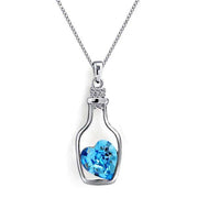 Women Pendant Necklace Creative Ladies Wishing Bottle Crystal Zircon Jewelry - Sunny Side Store