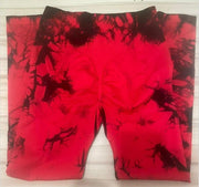 Women Tie Dye Hollow Out Leggings Sports Pants Fitness Sportswear Sexy High Waisted Push Up Gym Tights Red Running Leggings - Sunny Side Store Sunny Side Store  11.35