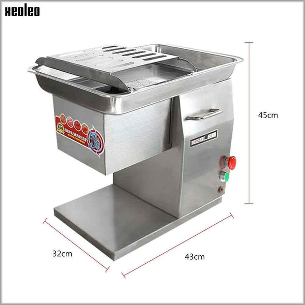 XEOLEO Commercial Meat slicer Electric Meat cutter Stainless steel Slice machine Meat cut machine 2.5/3/4/5/6/8mm 250KG/h 550W - Sunny Side Store