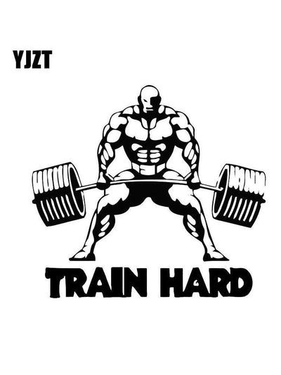 YJZT 15.6*14.2CM Interesting Fitness Train Hard Bodybuilder Decor Car Stickers Vinyl Graphic - Sunny Side Store Sunny Side Store  1.12