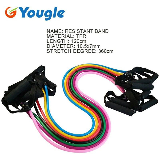 YOUGLE Pilates Latex Tubing Expanders Exercise Tubes Strength Resistance Band Sets Fitness Equipment Pull belt Rope - Sunny Side Store Sunny Side Store  3.33