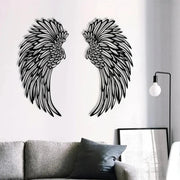 1 Pair Angel Wings Metal Wall Art Decor with Led Lights Wall Hanging Decorations Wall Sculpture Art Angel Wing Decor Photography Sunny Side Store