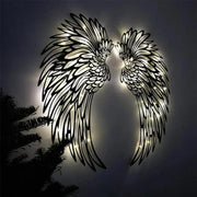 1 Pair Angel Wings Metal Wall Art Decor with Led Lights Wall Hanging Decorations Wall Sculpture Art Angel Wing Decor Photography Sunny Side Store