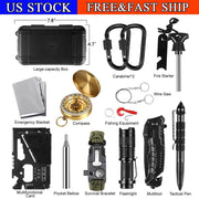 14 in 1 Outdoor Emergency Survival Gear Kit Camping Tactical Tools