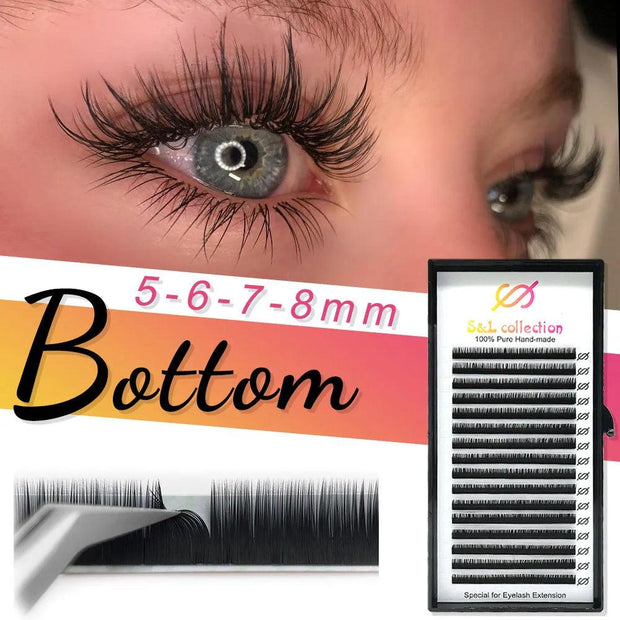 16rows/case Bottom lashes lower eyelash under eyelash extensions 5 6 7 mm 8mm 9mm short eyelash extensions - Sunny Side Store TPOK Official Store  8.52