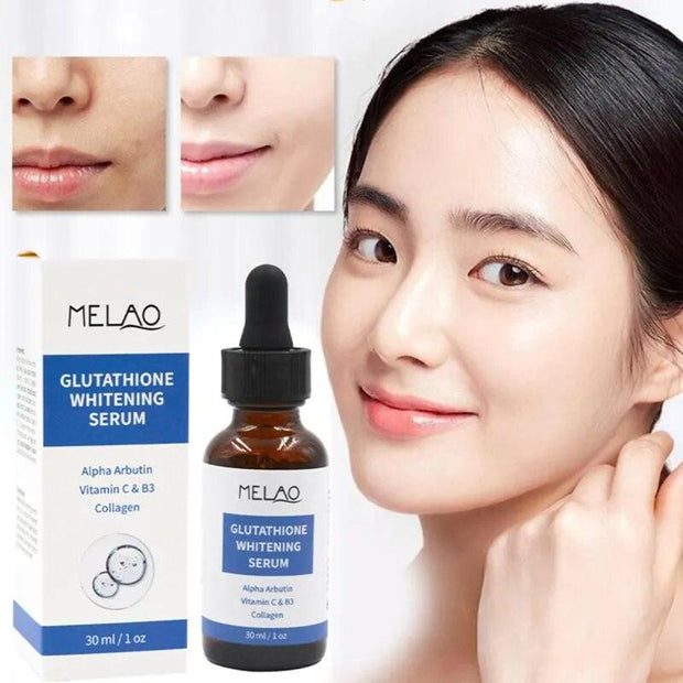 30ml Glutathione Lightening Serum Alpha Arbutin Vitamin C & B3 Collagen Reducing Dark Spots Blemishes Serum S2 - Sunny Side Store Small Elk Store  22.05