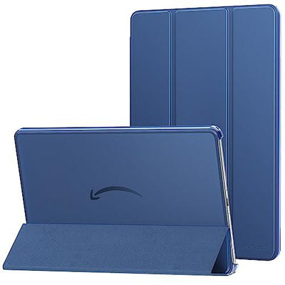 MoKo Case Fits Amazon Kindle Fire Max 11 Tablet (13th Gen, 2023 Release) 11" - Slim PU Leather Trifold Stand Cover for Kindle Fire 11 Tablet Colored Hard Back Shell with Auto Wake/Sleep, Navy Blue Sunny Side Store