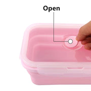 4pcs/set Silicone Rectangle Lunch Box Collapsible Bento Box Folding Food Container Bowl 300/500/800/1200ml for Dinnerware Sunny Side Store