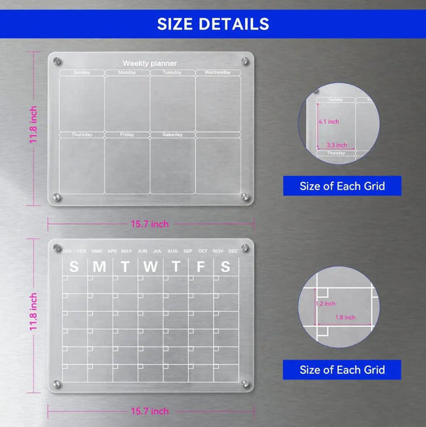 Acrylic Magnetic Calendar - Sunny Side Store