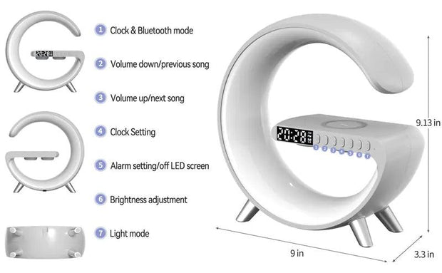 Bluetooth Speaker Wireless Charger Lamp - Sunny Side Store