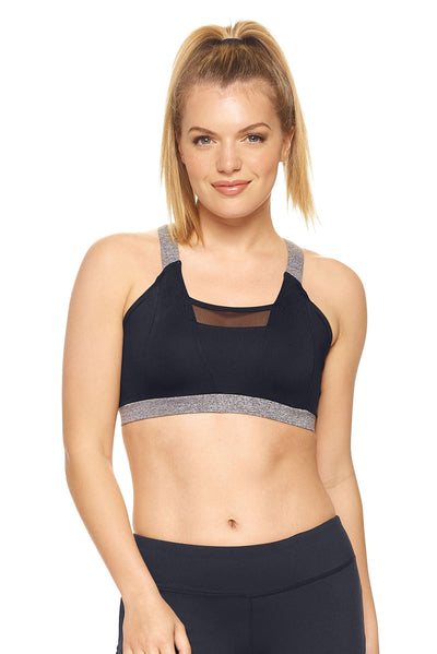 Calypso Mesh Sports Bra - Sunny Side Store Expert Brand BLACK-HEATHER-CHARCOAL-2XL 18.00