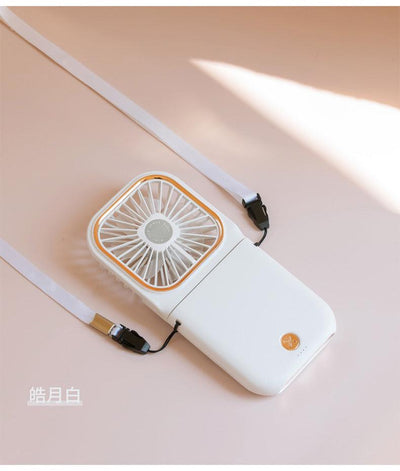 Creative small gift handheld folding hanging neck mini fan mobile phone bracket charging treasure fan mobile power supply Sunny Side Store