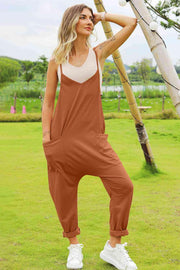 Double Take Full Size Sleeveless V-Neck Pocketed Jumpsuit - Sunny Side Store Trendsi  33.00