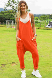 Double Take Full Size Sleeveless V-Neck Pocketed Jumpsuit - Sunny Side Store Trendsi Orange-3XL 33.00