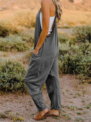 Double Take Full Size Sleeveless V-Neck Pocketed Jumpsuit - Sunny Side Store Trendsi  33.00