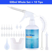 Ear Irrigation Washing Kit Ear Wax Cleaning Tool Ear Wax Removal Set Ear Cleaning With Squeeze Bulb/Syringe/Brush For Adults Kid - Sunny Side Store QIUGUO Official Store 500ml-set-10-tips-Italy 43.68