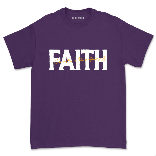 Faith Can Move Mountains Shirt Unisex Casual Christian Prayer Religious Tee Tops Nature Lover Gift - Sunny Side Store SFNeewho Purple-3XL 15.00