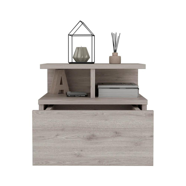 Floating Nightstand Flopini, One Drawer, Light Gray Finish