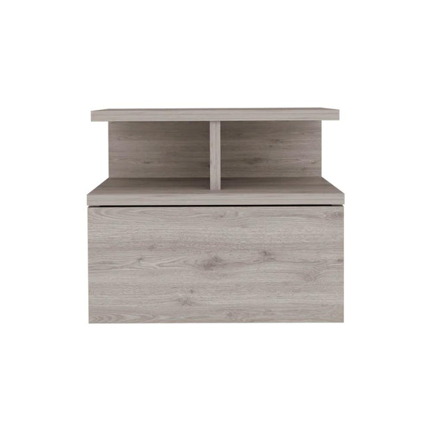 Floating Nightstand Flopini, One Drawer, Light Gray Finish