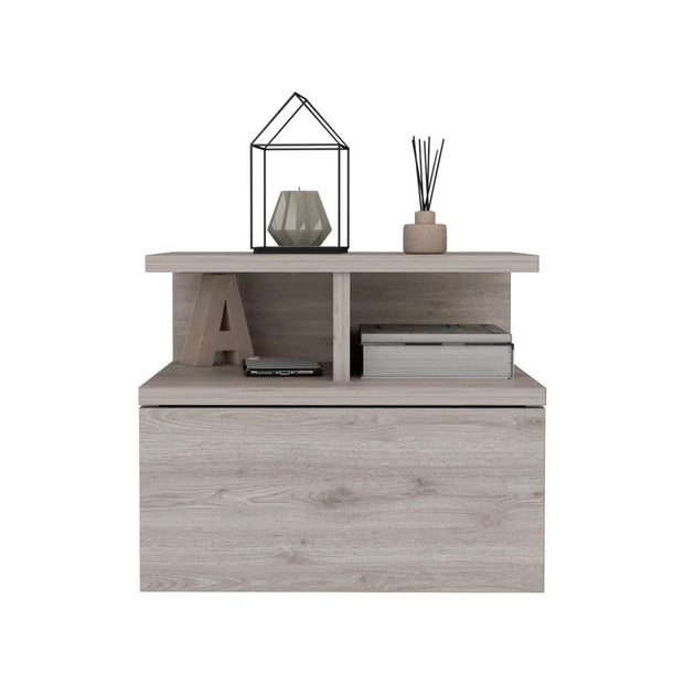 Floating Nightstand Flopini, One Drawer, Light Gray Finish