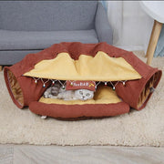 Foldable Cat Bed House Interactive Cat Tunnel Toy Drill Pipe Channel Shell Tube Kitten Cave With Balls Cushion Cats Accessories - Sunny Side Store Sunny Side Store Red-United-States 94.25