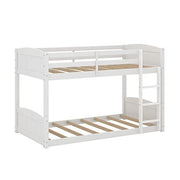 Hillsdale Alexis Contemporary Wood Arch Twin Over Twin Floor Bunk Bed with Slats, White Sunny Side Store