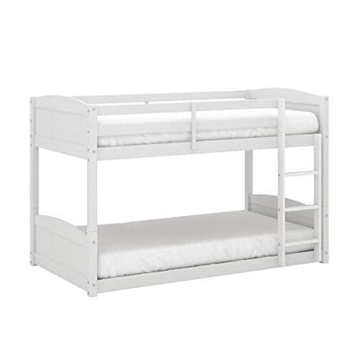 Hillsdale Alexis Contemporary Wood Arch Twin Over Twin Floor Bunk Bed with Slats, White Sunny Side Store