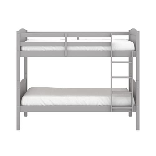 Hillsdale Alexis Contemporary Wood Arch Twin Over Twin Floor Bunk Bed with Slats, White Sunny Side Store