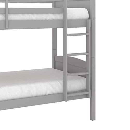 Hillsdale Alexis Contemporary Wood Arch Twin Over Twin Floor Bunk Bed with Slats, White Sunny Side Store