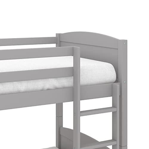 Hillsdale Alexis Contemporary Wood Arch Twin Over Twin Floor Bunk Bed with Slats, White Sunny Side Store