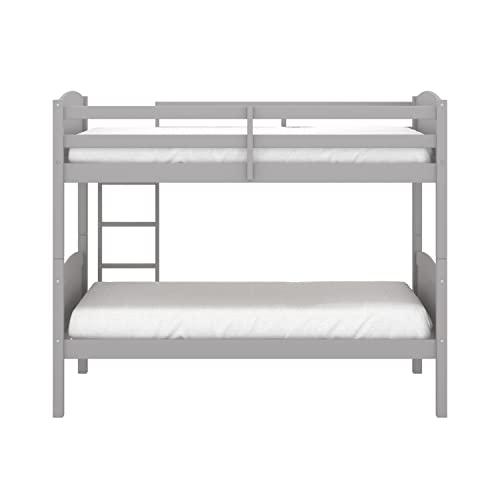 Hillsdale Alexis Contemporary Wood Arch Twin Over Twin Floor Bunk Bed with Slats, White Sunny Side Store