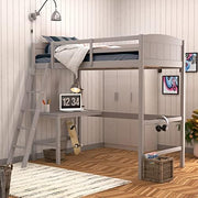 Hillsdale Alexis Contemporary Wood Arch Twin Over Twin Floor Bunk Bed with Slats, White Sunny Side Store