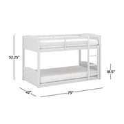 Hillsdale Alexis Contemporary Wood Arch Twin Over Twin Floor Bunk Bed with Slats, White Sunny Side Store