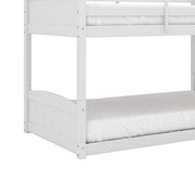 Hillsdale Alexis Contemporary Wood Arch Twin Over Twin Floor Bunk Bed with Slats, White Sunny Side Store