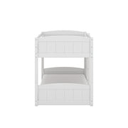 Hillsdale Alexis Contemporary Wood Arch Twin Over Twin Floor Bunk Bed with Slats, White Sunny Side Store