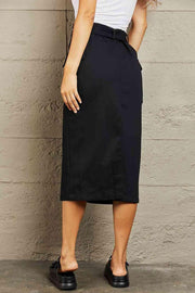 HYFVE Professional Poise Buckled Midi Skirt Trendsi