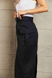 HYFVE Professional Poise Buckled Midi Skirt Trendsi