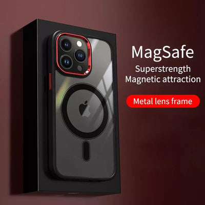 Luxury Clear HD Phone Case For iPhone 14 13 12 11 15 Pro Max Funda Magnetic Magsafe Wireless Charging Shockproof Cellphone Cover - Sunny Side Store