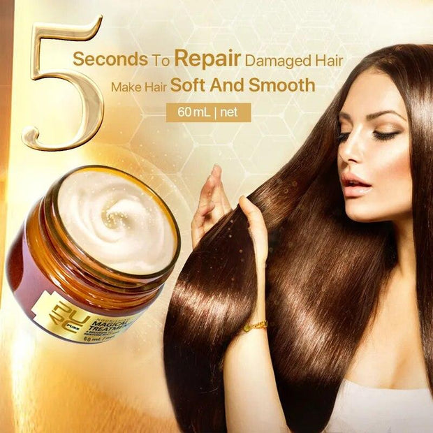 Magical Hair Treatment Mask 5 Seconds Repair Dry Damage Root Keratin Hair & Scalp Treatment Deep Hair Care Mask TSLM1 - Sunny Side Store Unique makeup garden Store  15.30